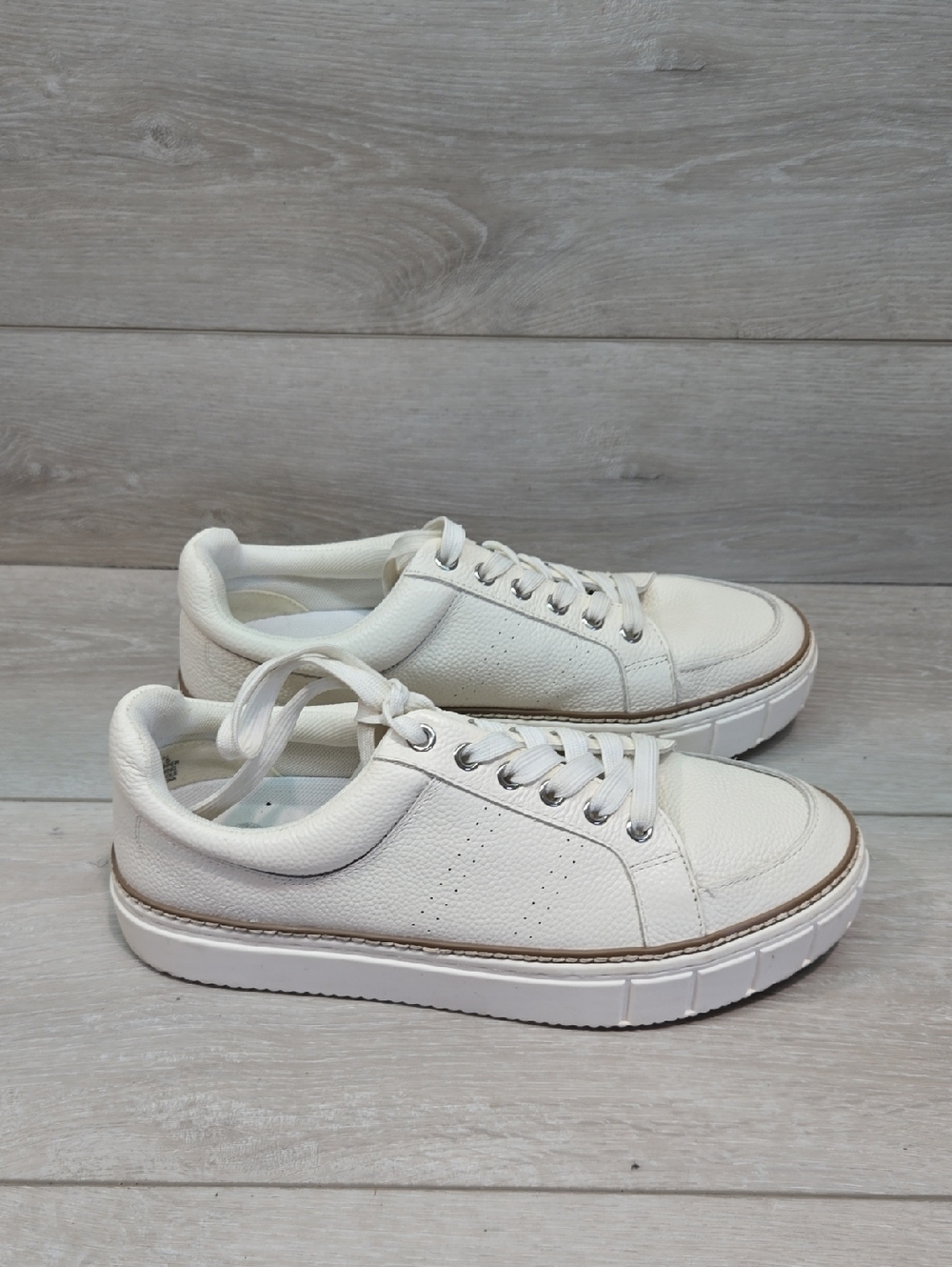 Vince Camuto Women Rezelli White Platform Leather Sneakers Shoes Sz 10M - Picture 3 of 12